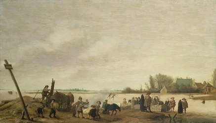Winterlandschaft mit einem Fluss, 1627
